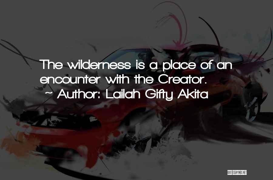 Lailah Gifty Akita Quotes: The Wilderness Is A Place Of An Encounter With The Creator.