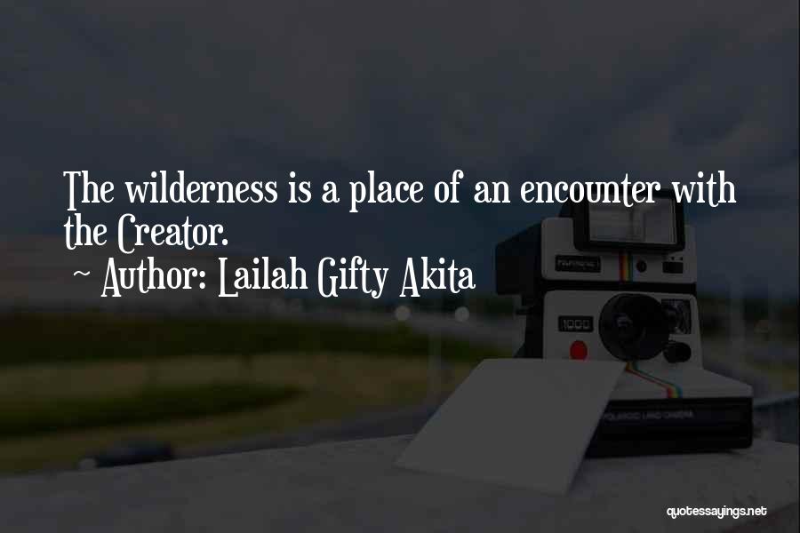 Lailah Gifty Akita Quotes: The Wilderness Is A Place Of An Encounter With The Creator.