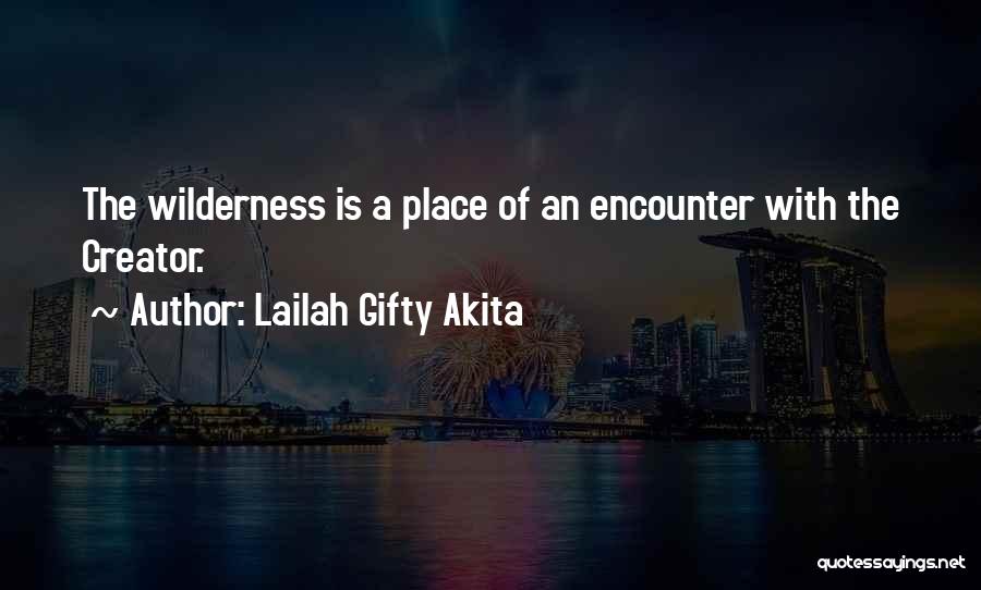 Lailah Gifty Akita Quotes: The Wilderness Is A Place Of An Encounter With The Creator.