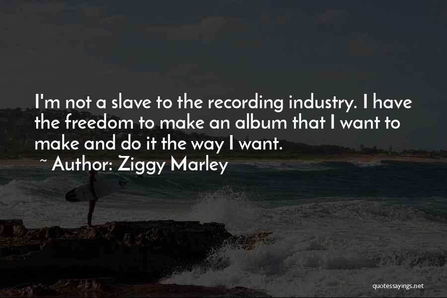 Ziggy Marley Quotes: I'm Not A Slave To The Recording Industry. I Have The Freedom To Make An Album That I Want To