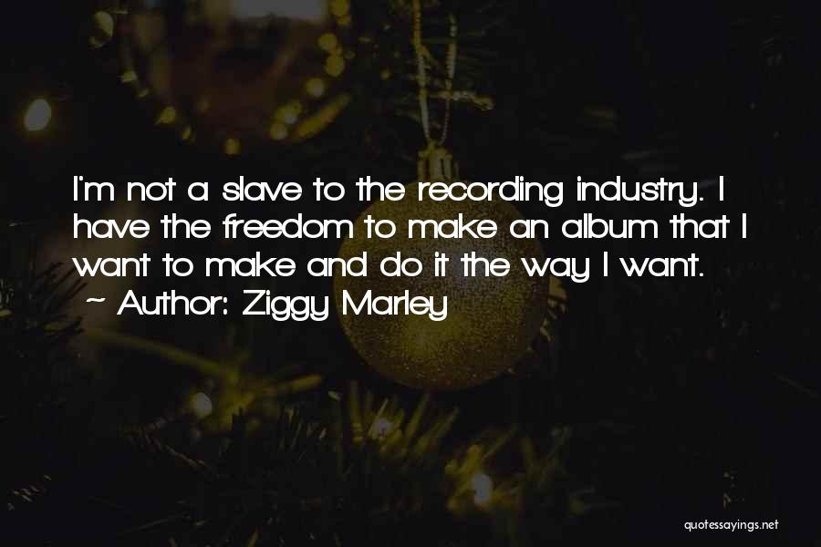 Ziggy Marley Quotes: I'm Not A Slave To The Recording Industry. I Have The Freedom To Make An Album That I Want To