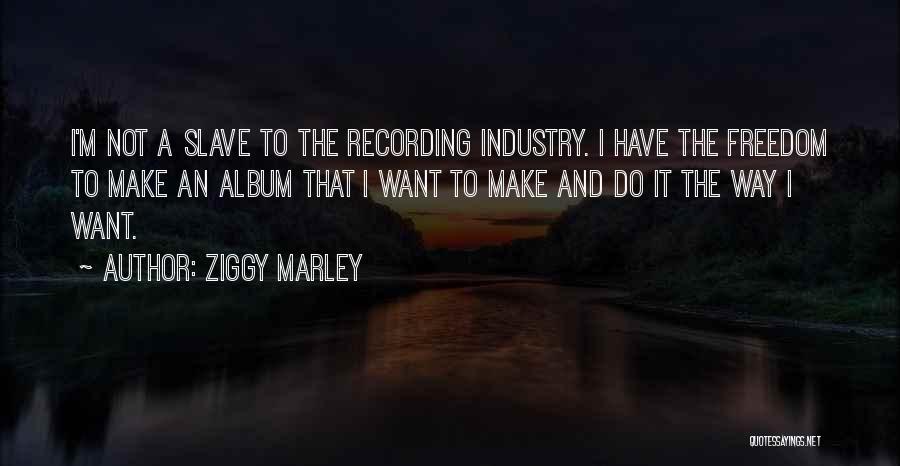 Ziggy Marley Quotes: I'm Not A Slave To The Recording Industry. I Have The Freedom To Make An Album That I Want To