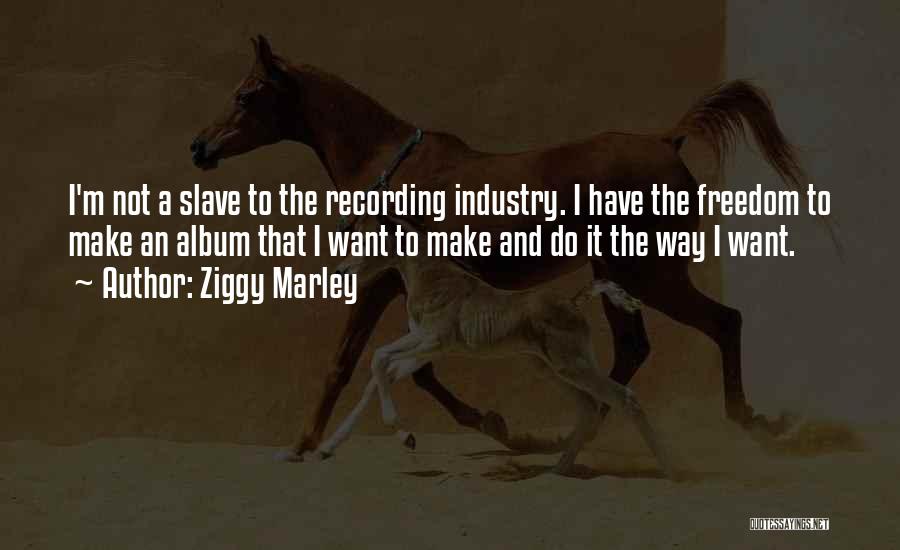 Ziggy Marley Quotes: I'm Not A Slave To The Recording Industry. I Have The Freedom To Make An Album That I Want To