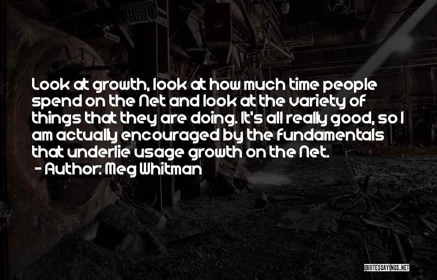 Meg Whitman Quotes: Look At Growth, Look At How Much Time People Spend On The Net And Look At The Variety Of Things