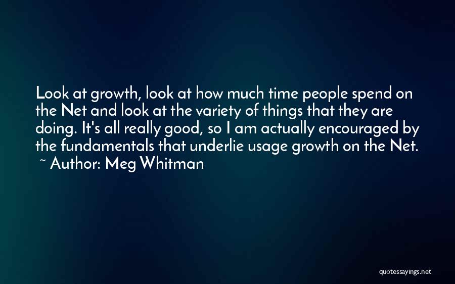 Meg Whitman Quotes: Look At Growth, Look At How Much Time People Spend On The Net And Look At The Variety Of Things