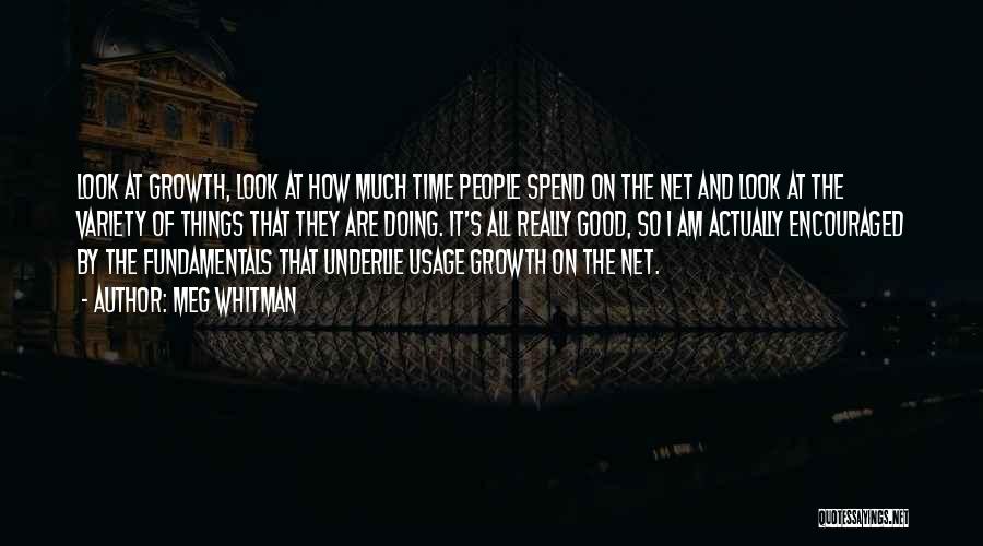 Meg Whitman Quotes: Look At Growth, Look At How Much Time People Spend On The Net And Look At The Variety Of Things