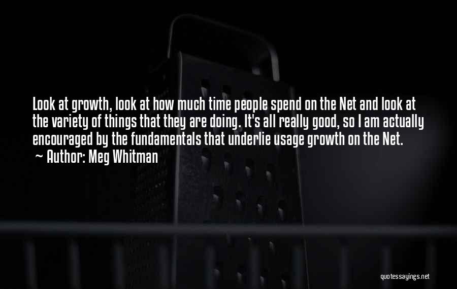 Meg Whitman Quotes: Look At Growth, Look At How Much Time People Spend On The Net And Look At The Variety Of Things