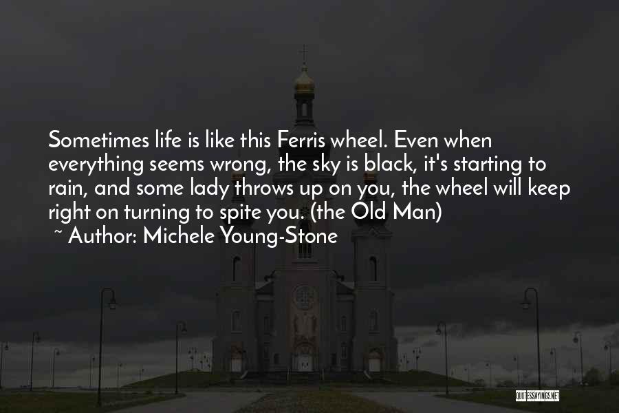 Michele Young-Stone Quotes: Sometimes Life Is Like This Ferris Wheel. Even When Everything Seems Wrong, The Sky Is Black, It's Starting To Rain,