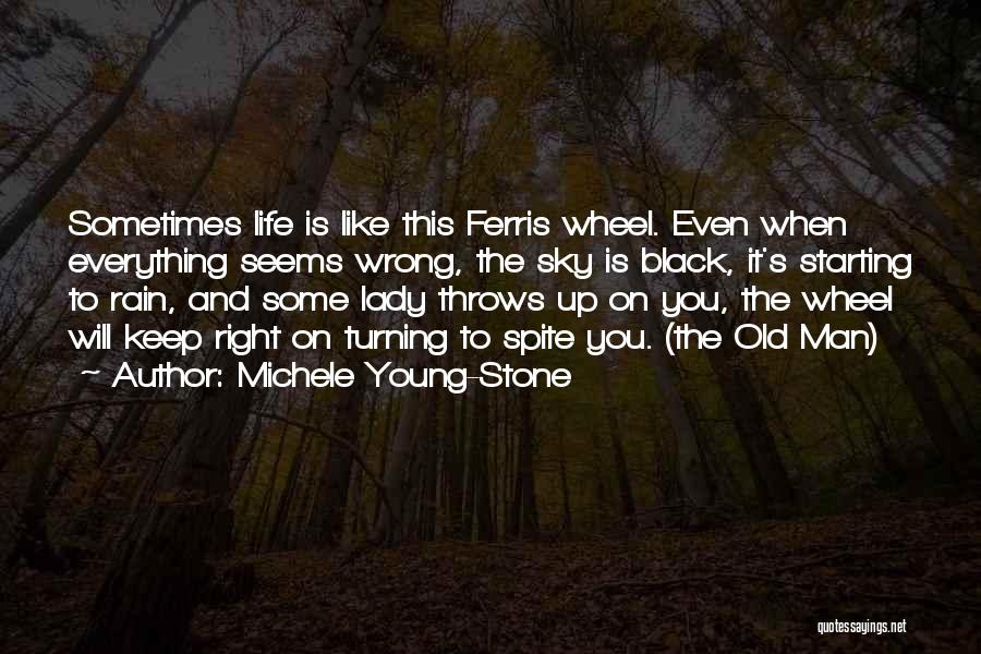 Michele Young-Stone Quotes: Sometimes Life Is Like This Ferris Wheel. Even When Everything Seems Wrong, The Sky Is Black, It's Starting To Rain,