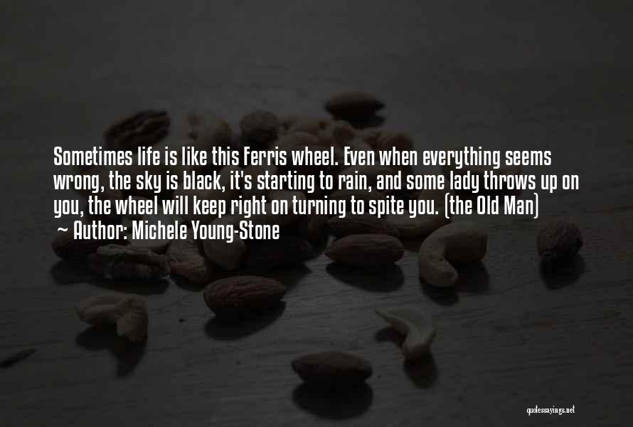 Michele Young-Stone Quotes: Sometimes Life Is Like This Ferris Wheel. Even When Everything Seems Wrong, The Sky Is Black, It's Starting To Rain,