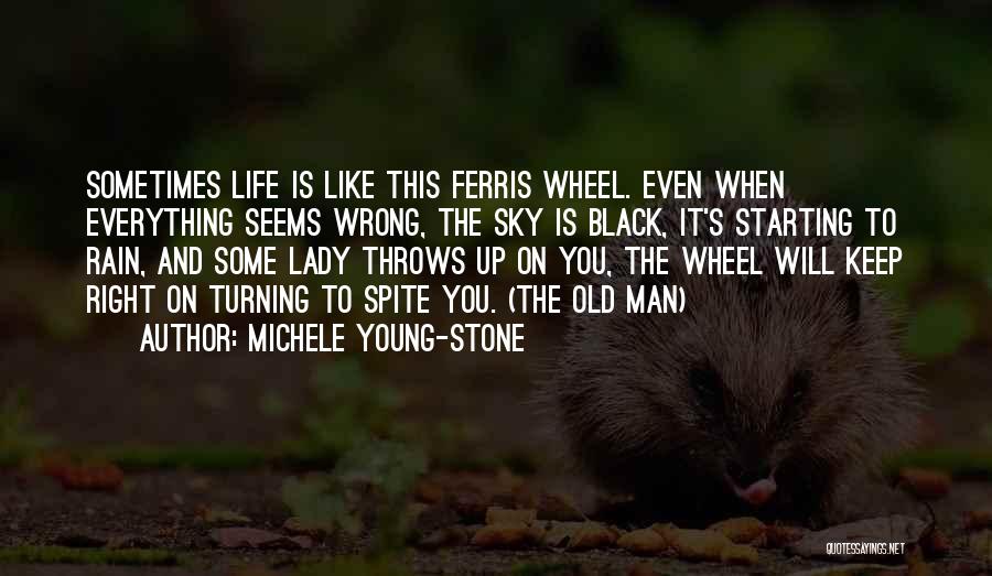 Michele Young-Stone Quotes: Sometimes Life Is Like This Ferris Wheel. Even When Everything Seems Wrong, The Sky Is Black, It's Starting To Rain,