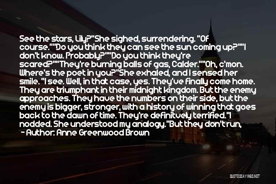 Anne Greenwood Brown Quotes: See The Stars, Lily?she Sighed, Surrendering. Of Course.do You Think They Can See The Sun Coming Up?i Don't Know. Probably?do