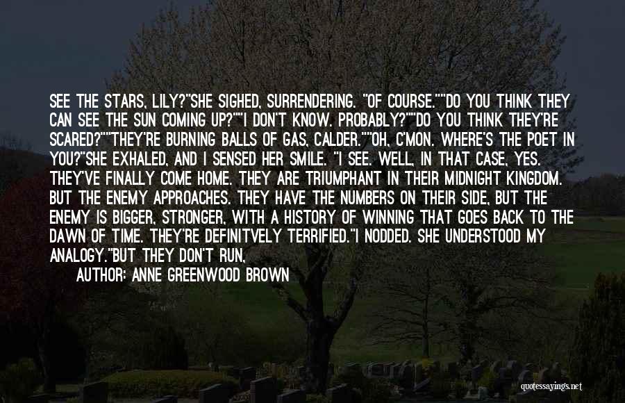 Anne Greenwood Brown Quotes: See The Stars, Lily?she Sighed, Surrendering. Of Course.do You Think They Can See The Sun Coming Up?i Don't Know. Probably?do