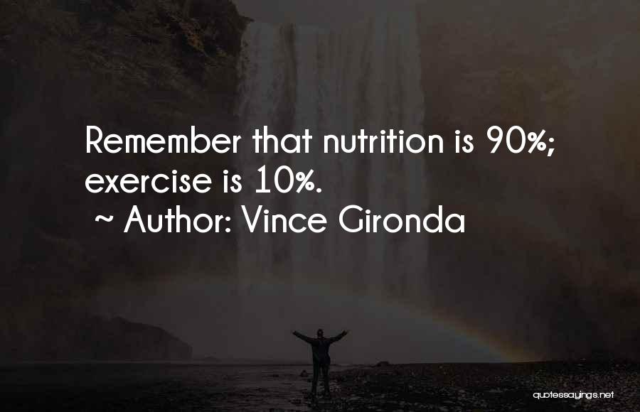 Vince Gironda Quotes: Remember That Nutrition Is 90%; Exercise Is 10%.