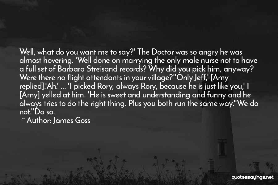 James Goss Quotes: Well, What Do You Want Me To Say?' The Doctor Was So Angry He Was Almost Hovering. 'well Done On