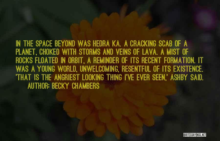 Becky Chambers Quotes: In The Space Beyond Was Hedra Ka. A Cracking Scab Of A Planet, Choked With Storms And Veins Of Lava.