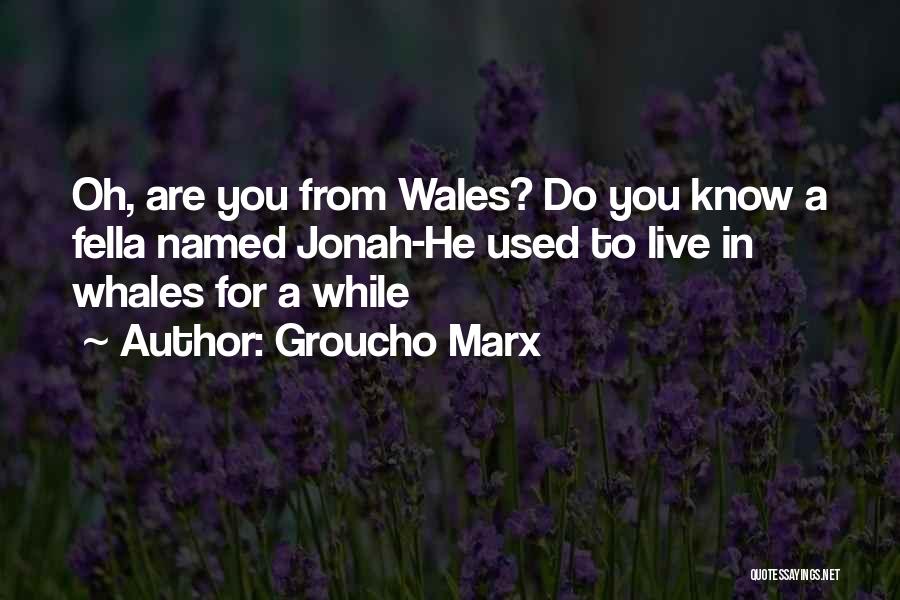 Groucho Marx Quotes: Oh, Are You From Wales? Do You Know A Fella Named Jonah-he Used To Live In Whales For A While