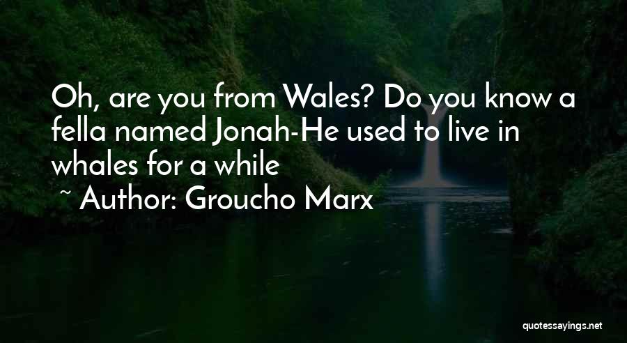 Groucho Marx Quotes: Oh, Are You From Wales? Do You Know A Fella Named Jonah-he Used To Live In Whales For A While