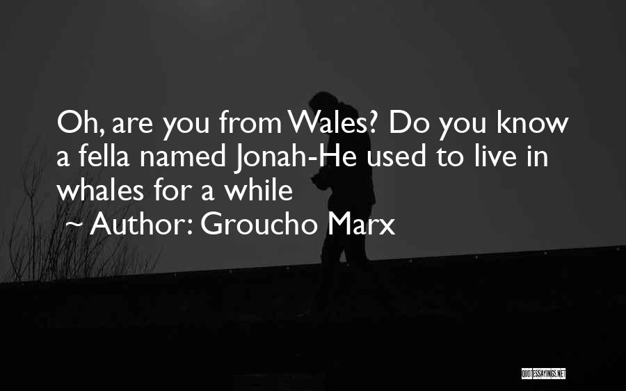 Groucho Marx Quotes: Oh, Are You From Wales? Do You Know A Fella Named Jonah-he Used To Live In Whales For A While
