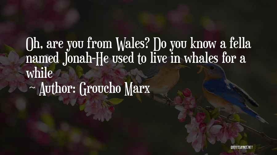 Groucho Marx Quotes: Oh, Are You From Wales? Do You Know A Fella Named Jonah-he Used To Live In Whales For A While