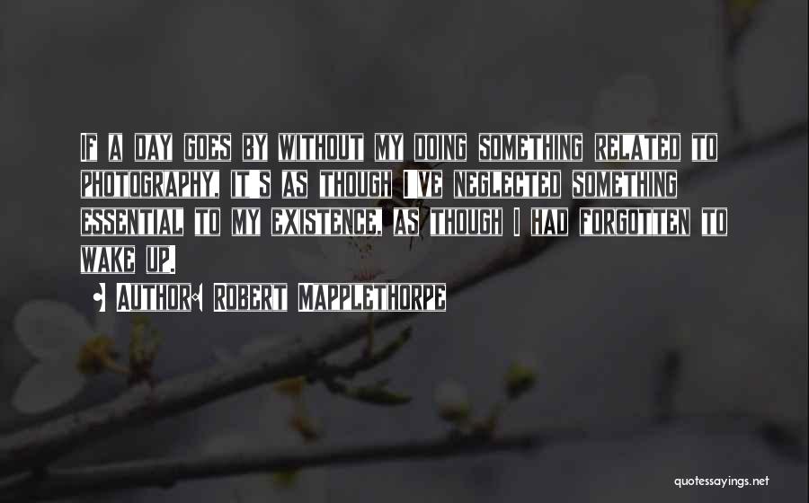 Robert Mapplethorpe Quotes: If A Day Goes By Without My Doing Something Related To Photography, It's As Though I've Neglected Something Essential To