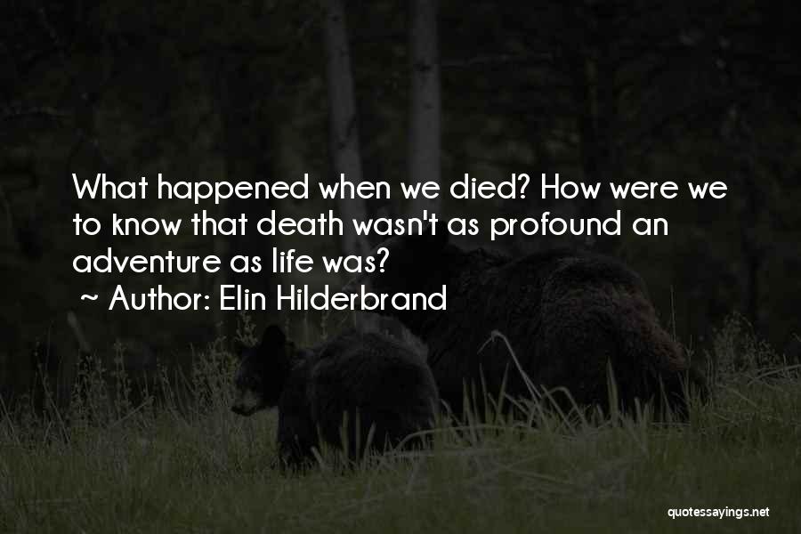 Elin Hilderbrand Quotes: What Happened When We Died? How Were We To Know That Death Wasn't As Profound An Adventure As Life Was?