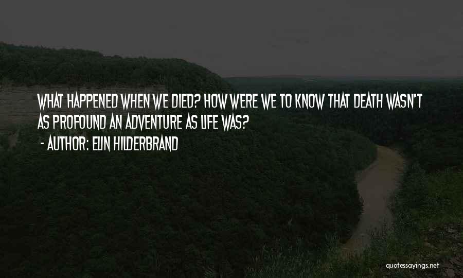 Elin Hilderbrand Quotes: What Happened When We Died? How Were We To Know That Death Wasn't As Profound An Adventure As Life Was?