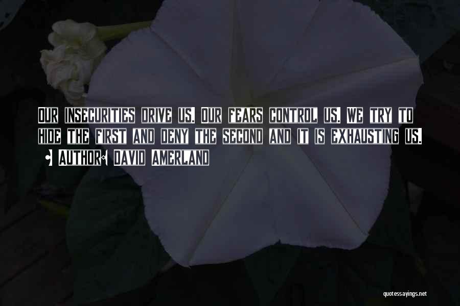 David Amerland Quotes: Our Insecurities Drive Us. Our Fears Control Us. We Try To Hide The First And Deny The Second And It