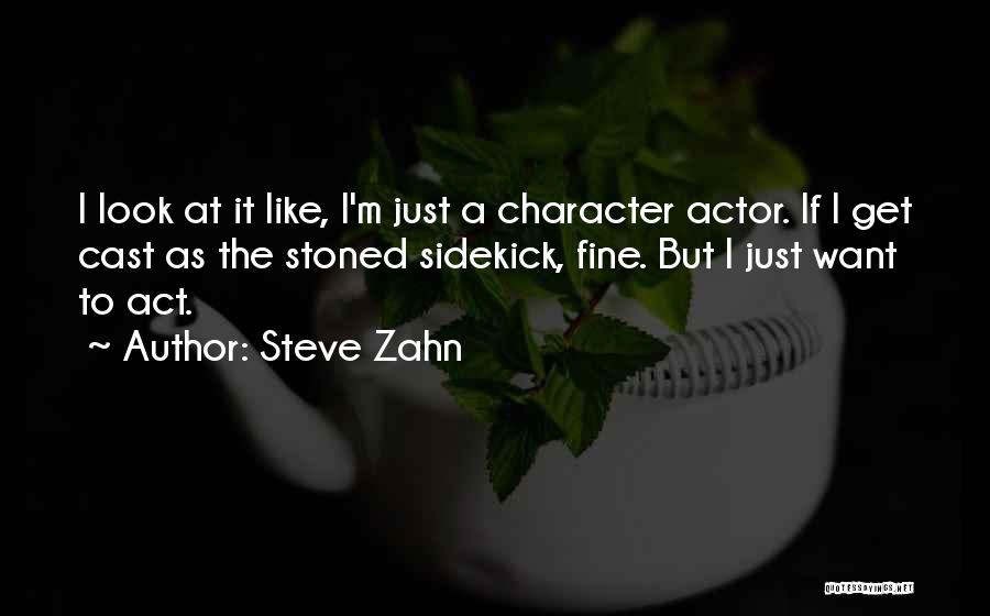 Steve Zahn Quotes: I Look At It Like, I'm Just A Character Actor. If I Get Cast As The Stoned Sidekick, Fine. But