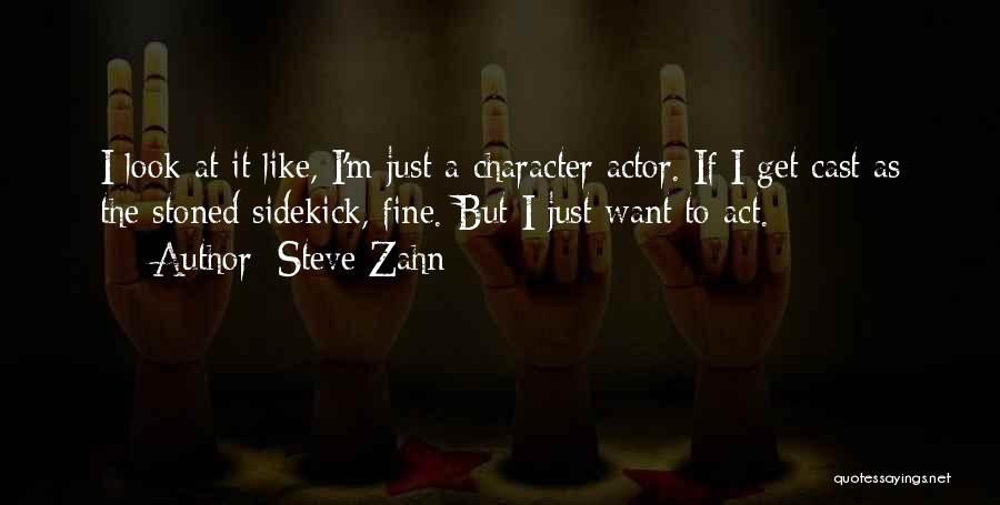 Steve Zahn Quotes: I Look At It Like, I'm Just A Character Actor. If I Get Cast As The Stoned Sidekick, Fine. But