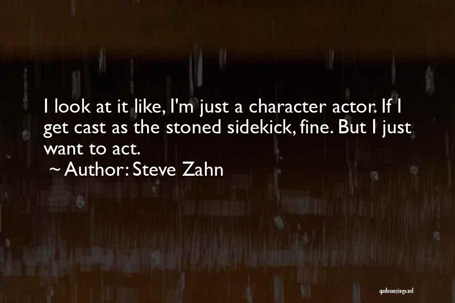 Steve Zahn Quotes: I Look At It Like, I'm Just A Character Actor. If I Get Cast As The Stoned Sidekick, Fine. But