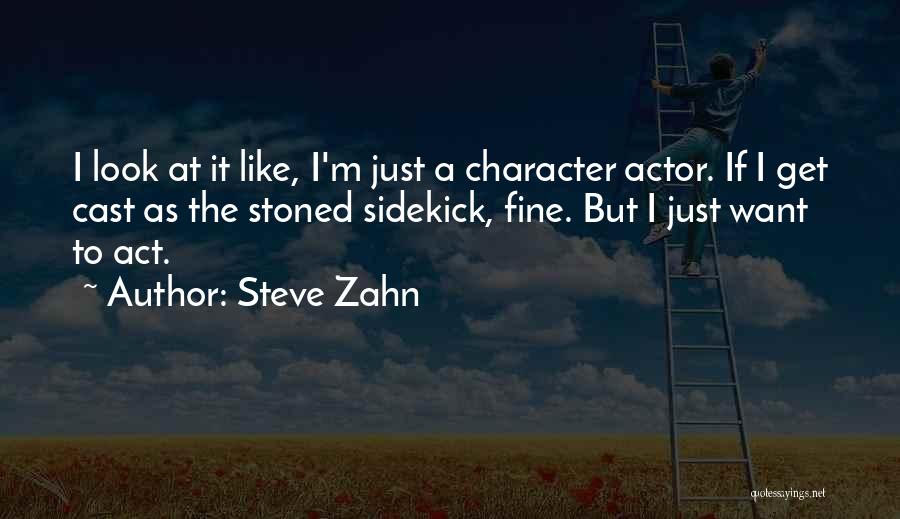 Steve Zahn Quotes: I Look At It Like, I'm Just A Character Actor. If I Get Cast As The Stoned Sidekick, Fine. But