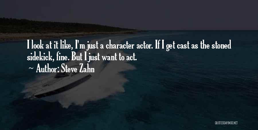 Steve Zahn Quotes: I Look At It Like, I'm Just A Character Actor. If I Get Cast As The Stoned Sidekick, Fine. But