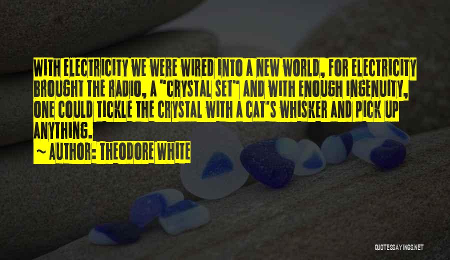 Theodore White Quotes: With Electricity We Were Wired Into A New World, For Electricity Brought The Radio, A Crystal Set And With Enough