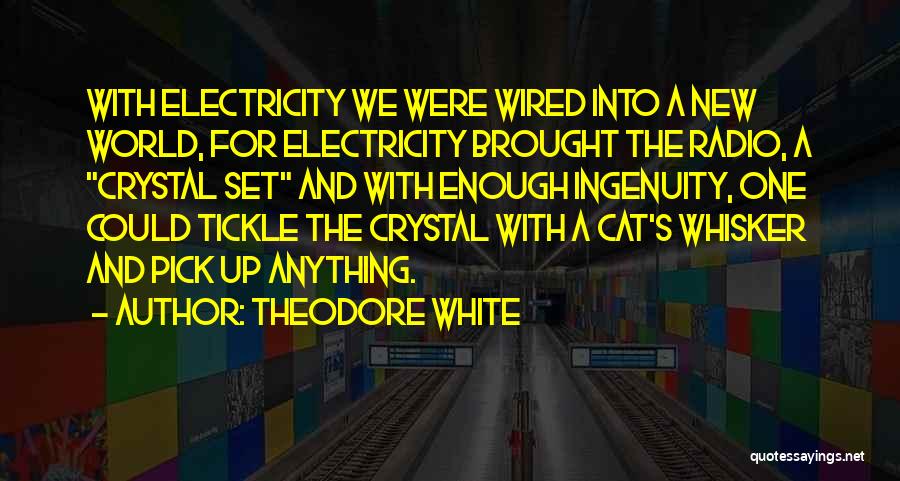 Theodore White Quotes: With Electricity We Were Wired Into A New World, For Electricity Brought The Radio, A Crystal Set And With Enough