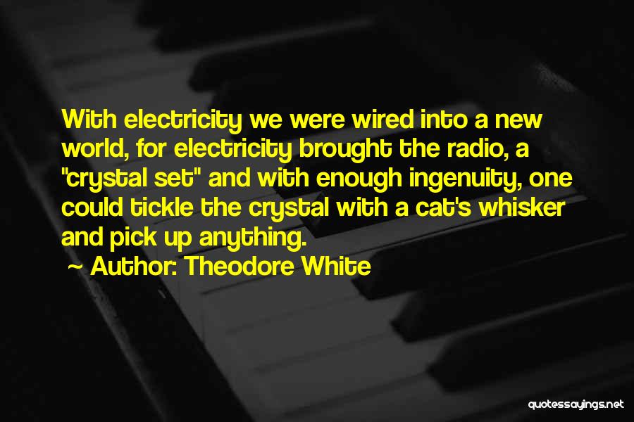 Theodore White Quotes: With Electricity We Were Wired Into A New World, For Electricity Brought The Radio, A Crystal Set And With Enough