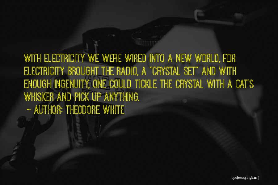Theodore White Quotes: With Electricity We Were Wired Into A New World, For Electricity Brought The Radio, A Crystal Set And With Enough