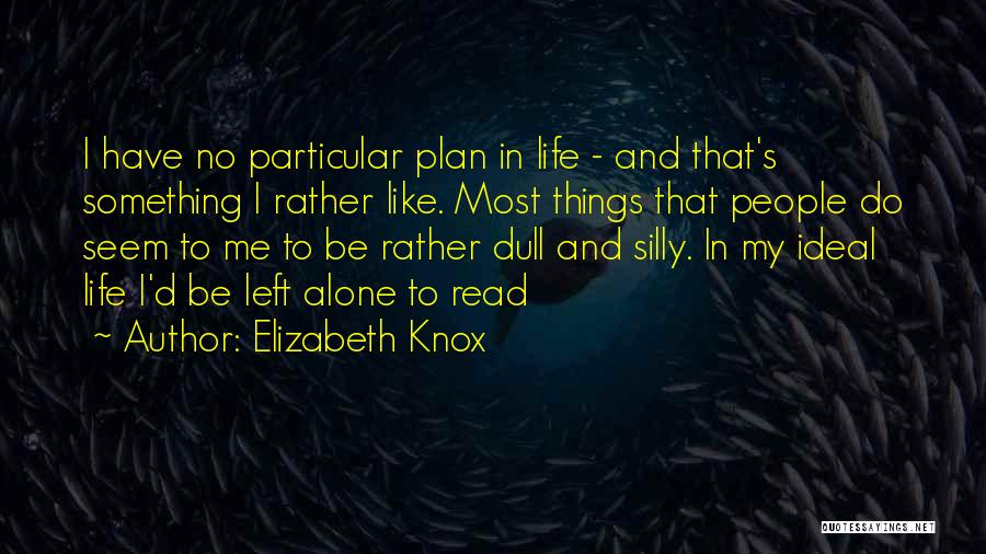 Elizabeth Knox Quotes: I Have No Particular Plan In Life - And That's Something I Rather Like. Most Things That People Do Seem