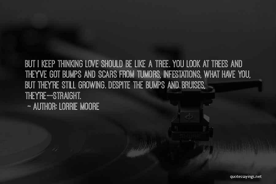 Lorrie Moore Quotes: But I Keep Thinking Love Should Be Like A Tree. You Look At Trees And They've Got Bumps And Scars