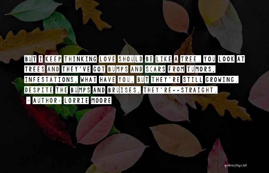Lorrie Moore Quotes: But I Keep Thinking Love Should Be Like A Tree. You Look At Trees And They've Got Bumps And Scars