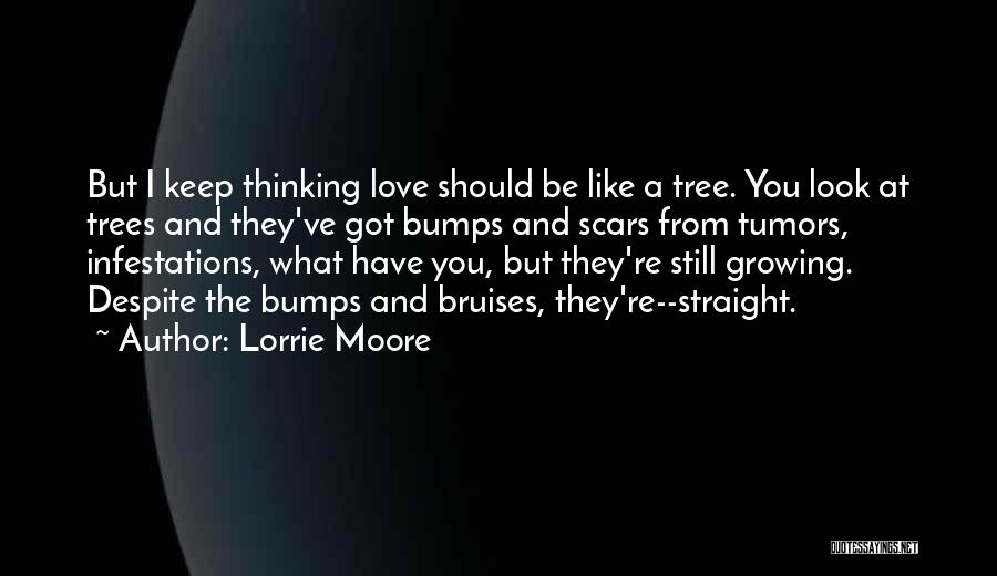 Lorrie Moore Quotes: But I Keep Thinking Love Should Be Like A Tree. You Look At Trees And They've Got Bumps And Scars