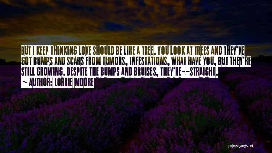 Lorrie Moore Quotes: But I Keep Thinking Love Should Be Like A Tree. You Look At Trees And They've Got Bumps And Scars