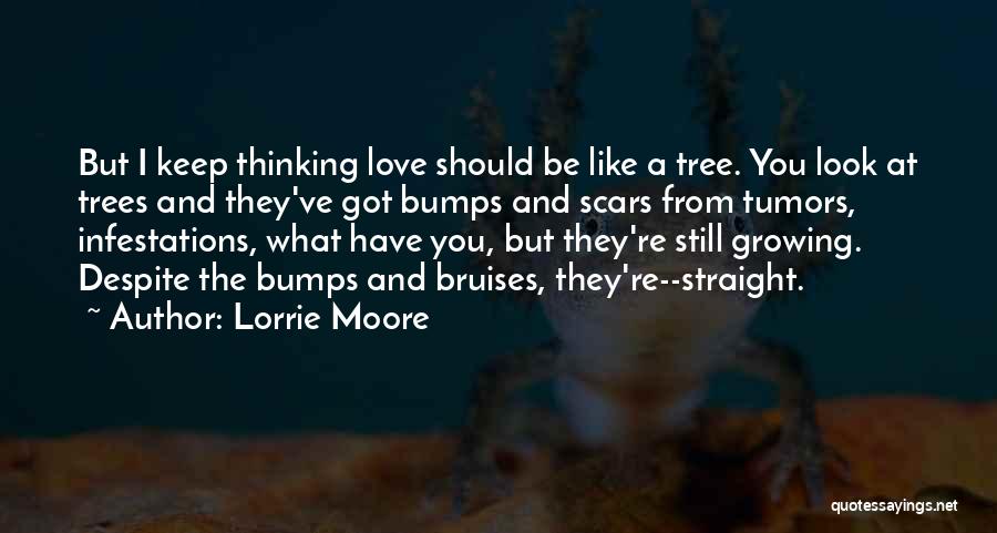 Lorrie Moore Quotes: But I Keep Thinking Love Should Be Like A Tree. You Look At Trees And They've Got Bumps And Scars