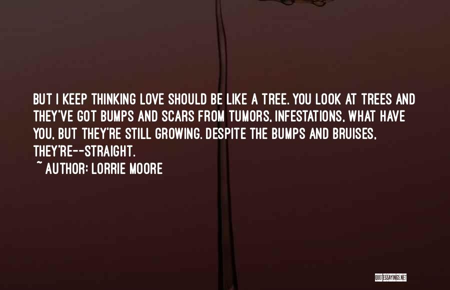 Lorrie Moore Quotes: But I Keep Thinking Love Should Be Like A Tree. You Look At Trees And They've Got Bumps And Scars