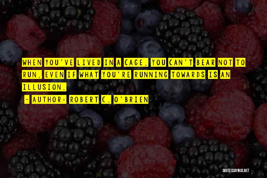 Robert C. O'Brien Quotes: When You've Lived In A Cage, You Can't Bear Not To Run, Even If What You're Running Towards Is An