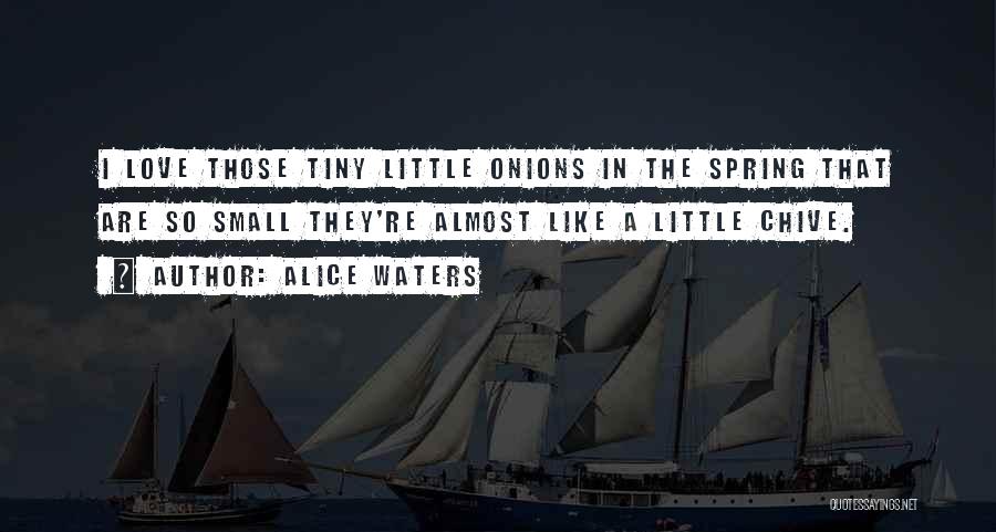 Alice Waters Quotes: I Love Those Tiny Little Onions In The Spring That Are So Small They're Almost Like A Little Chive.