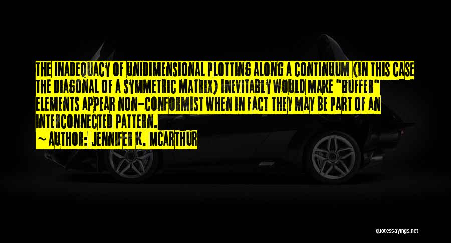 Jennifer K. McArthur Quotes: The Inadequacy Of Unidimensional Plotting Along A Continuum (in This Case The Diagonal Of A Symmetric Matrix) Inevitably Would Make