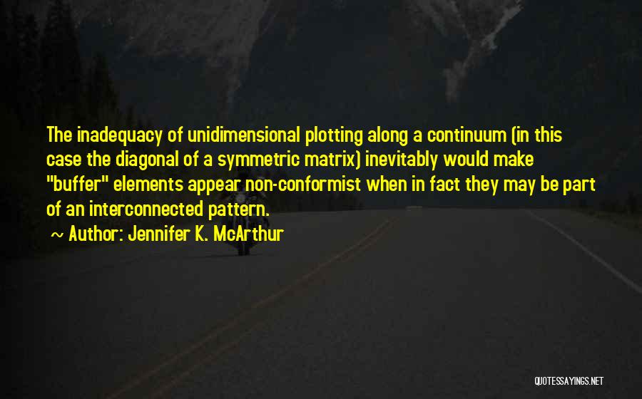 Jennifer K. McArthur Quotes: The Inadequacy Of Unidimensional Plotting Along A Continuum (in This Case The Diagonal Of A Symmetric Matrix) Inevitably Would Make