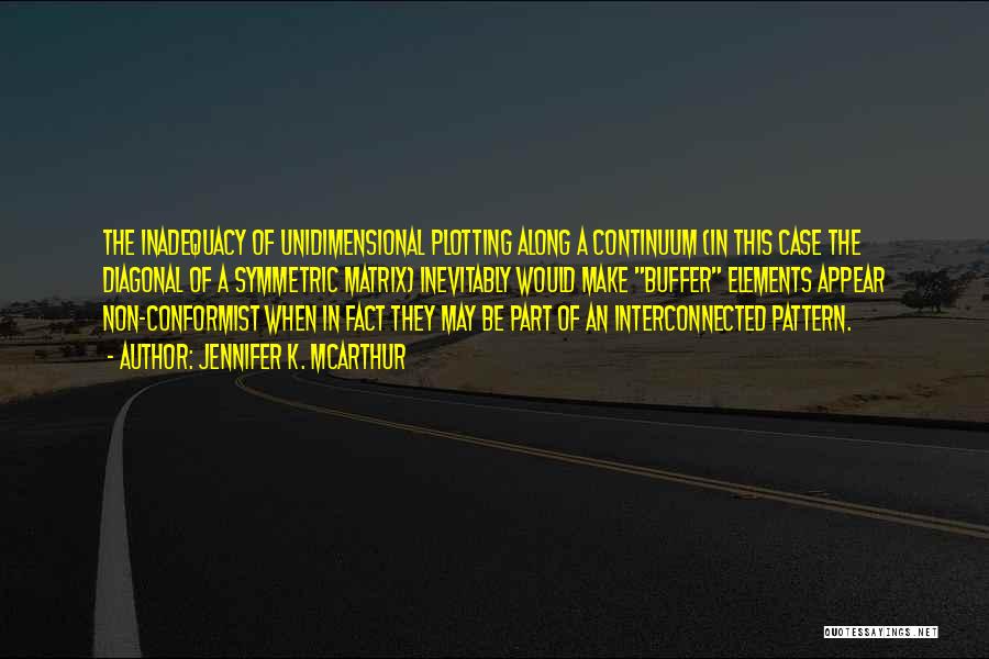 Jennifer K. McArthur Quotes: The Inadequacy Of Unidimensional Plotting Along A Continuum (in This Case The Diagonal Of A Symmetric Matrix) Inevitably Would Make