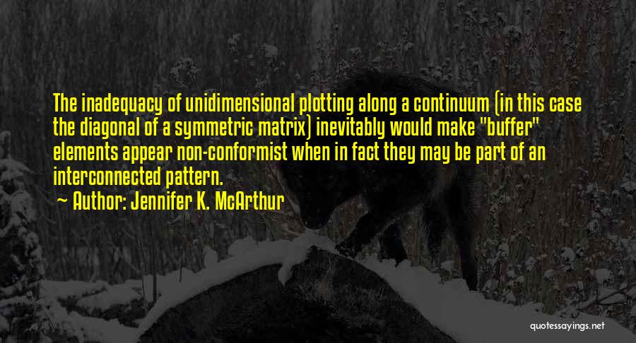 Jennifer K. McArthur Quotes: The Inadequacy Of Unidimensional Plotting Along A Continuum (in This Case The Diagonal Of A Symmetric Matrix) Inevitably Would Make